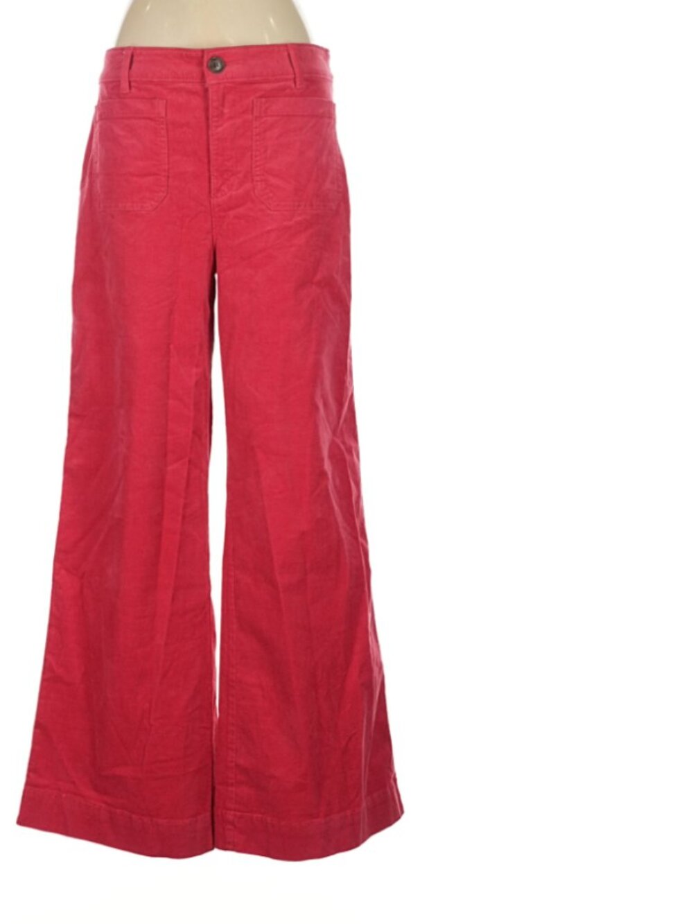 LOFT Red Corduroy Wide Leg Pants size 8